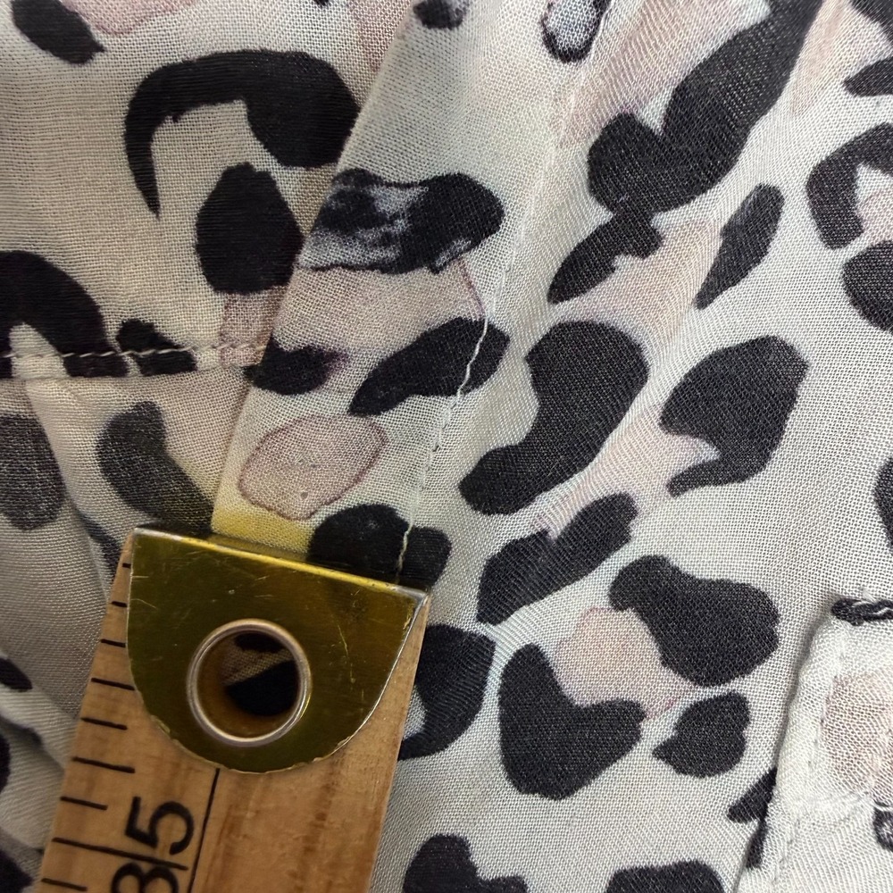 Cloth & Stone Anthropologie Leopard Print Blouse Women's Medium Sheer Rayon - Picture 6 of 10